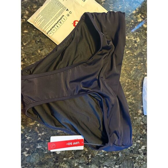 BALEAF Women's Large navy Modest Bikini Bottom High Waisted Swim Bottoms Full Co - Picture 13 of 13
